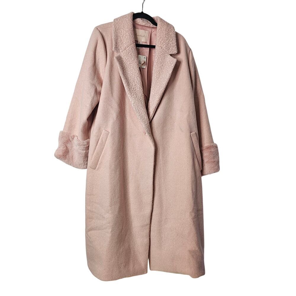 Free People HUTCH Collab Overcoat Mixed Media Fur Boucle Xlarge NWT - Picture 4 of 12